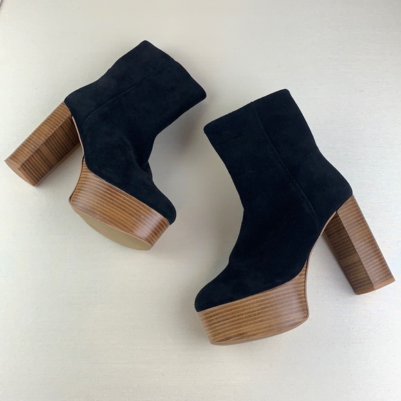 Free People Shoes - Free People Friday Night Retro Black Suede Platform Boots Size 39
